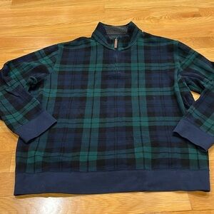 Lands’End women’ flannel quarter zip up pull over size XXlarge.
